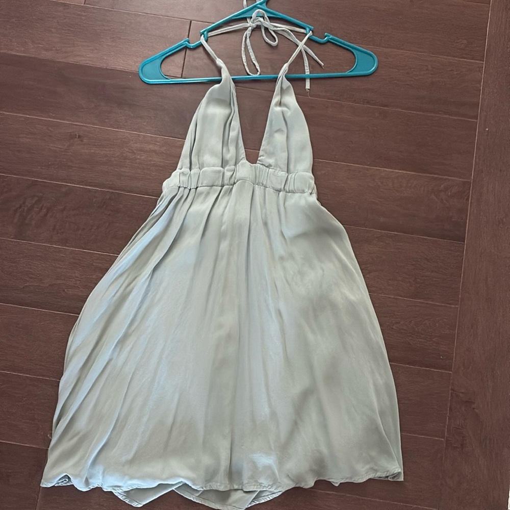 Brandy Melville light green mini halter dress